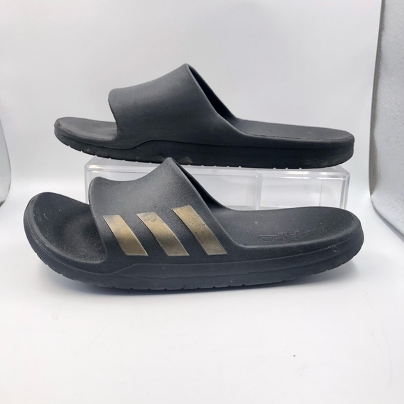 Adidas Black Rubber Recovery Sandals Men Sz 7, Women 9 - Picture 4 of 9